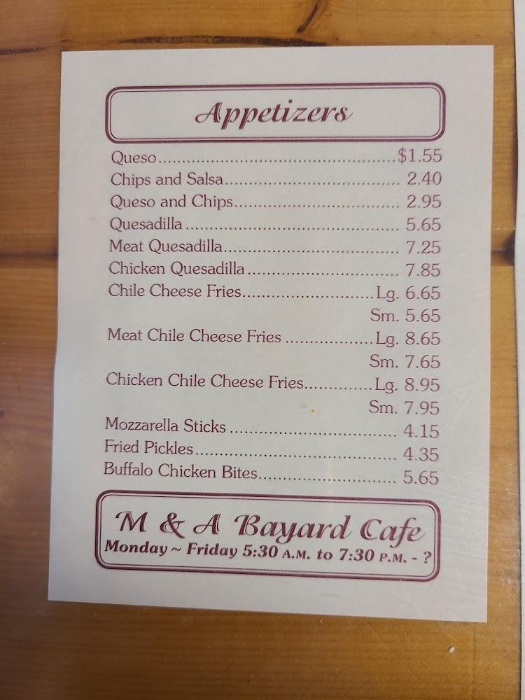 M & A Bayard Cafe Menu image 3