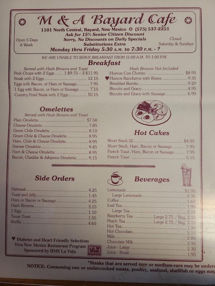 M & A Bayard Cafe Menu image 4